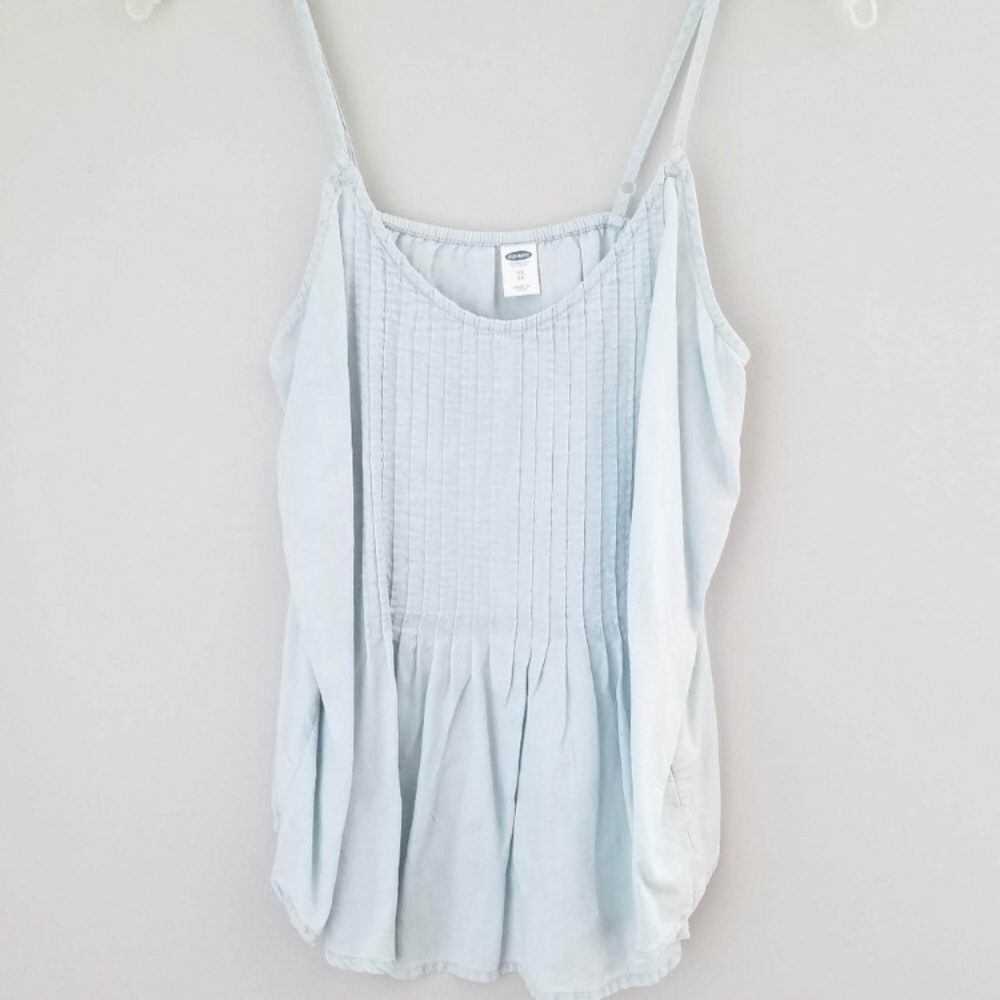 Size XS thin chambray top peplum hem